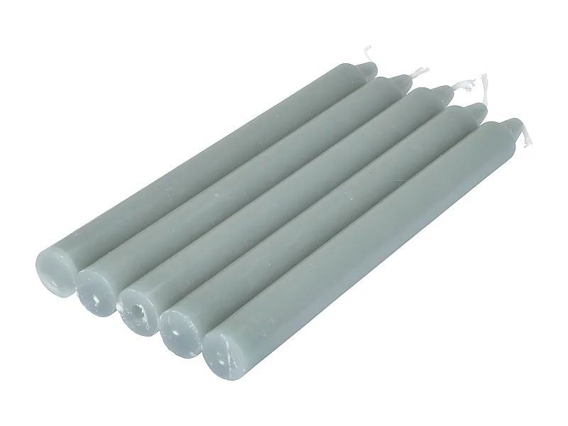 Lot de 5 Bougies Chandelier "Essentiel II" 19cm Gris