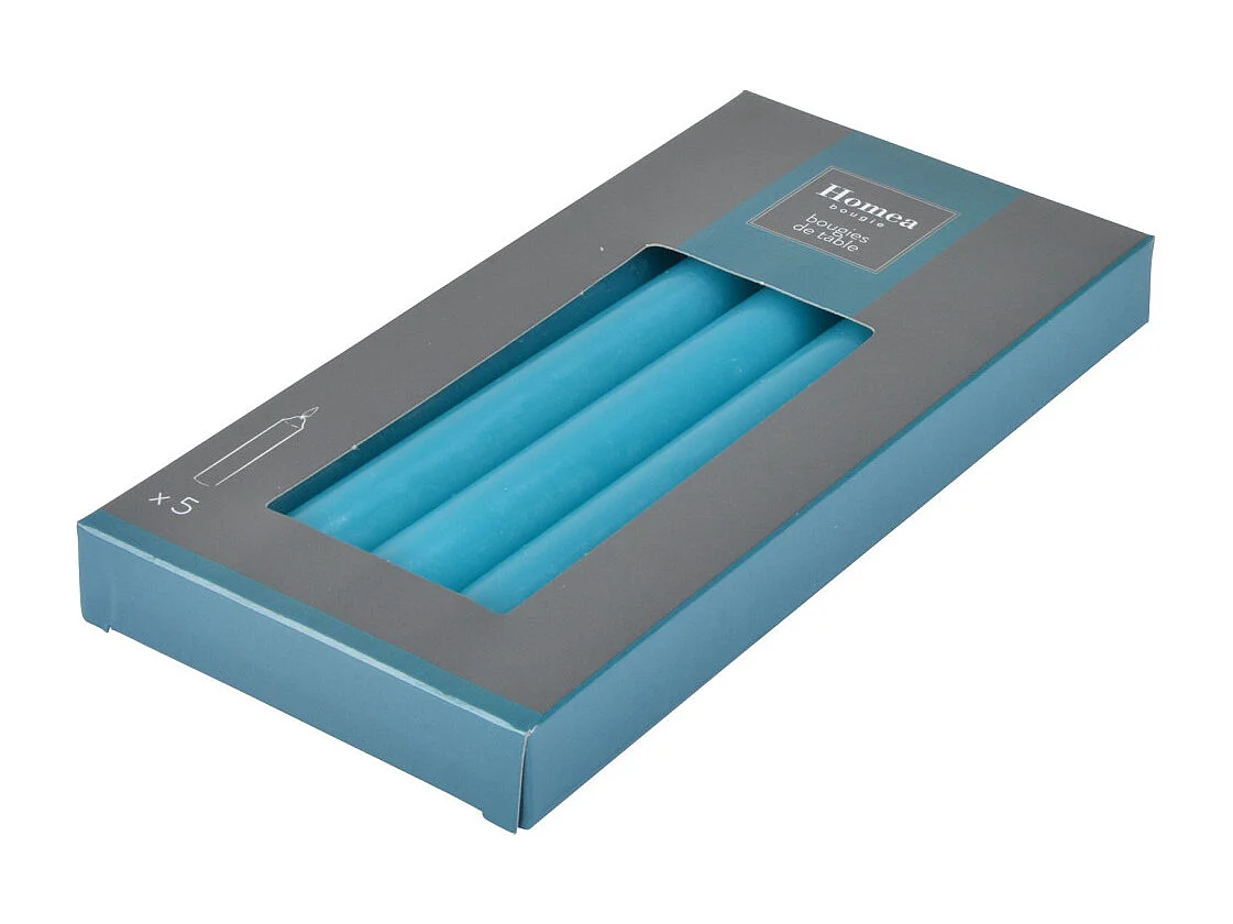 Lot de 5 Bougies Chandelier "Essentiel II" 19cm Emeraude