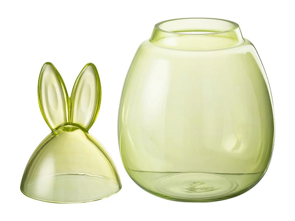 Bocal Design en Verre "Lapin" 39cm Vert