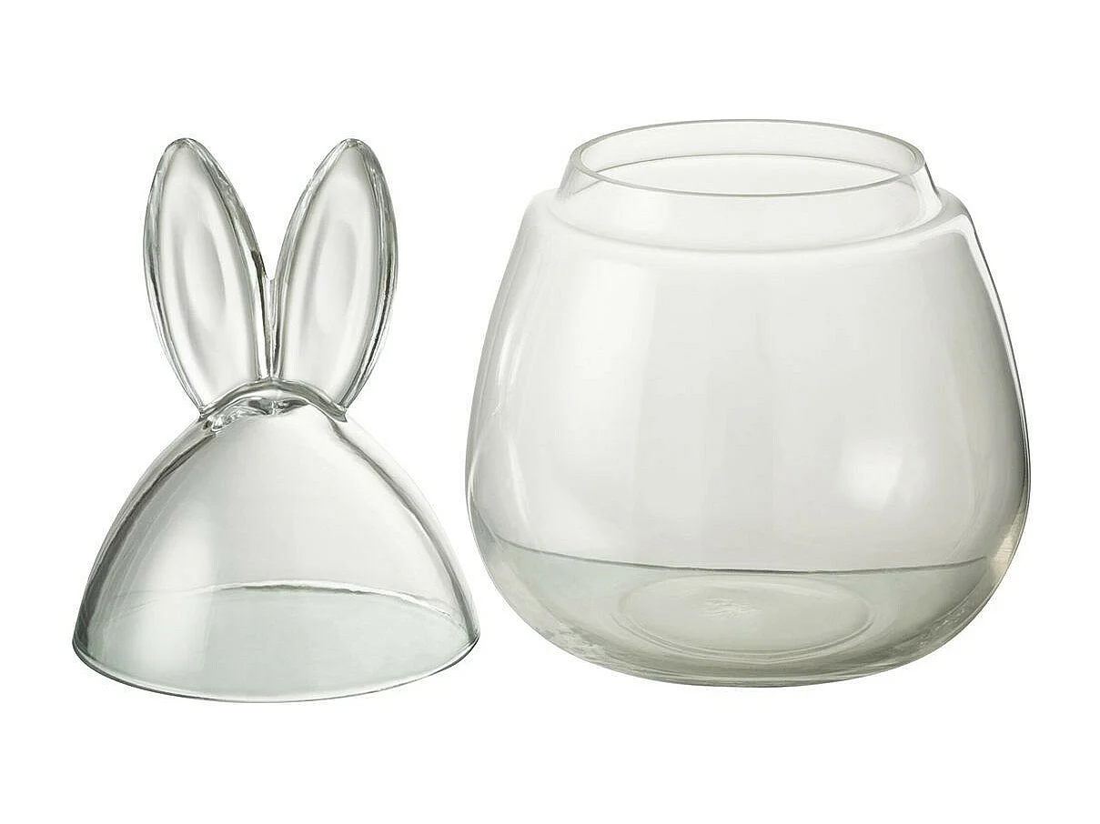 Bocal Design en Verre "Lapin" 34cm Transparent