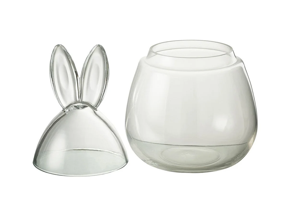 Bocal Design en Verre "Lapin" 34cm Transparent