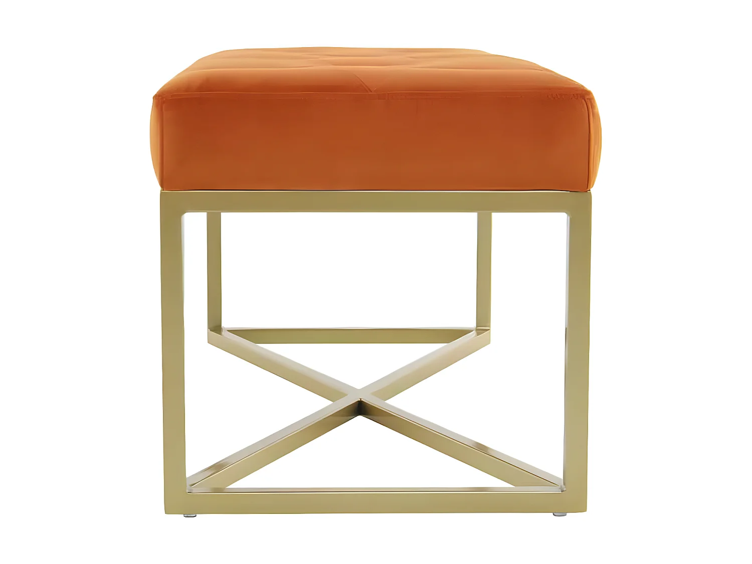 Banc en Velours Design "Diaz" 90cm Orange & Or