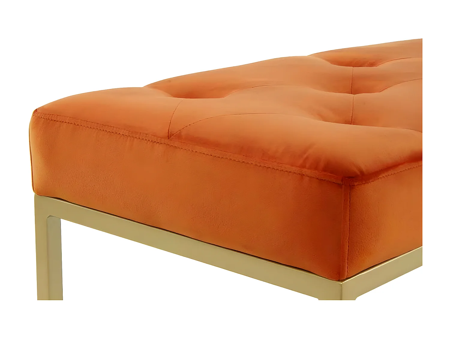 Banc en Velours Design "Diaz" 90cm Orange & Or