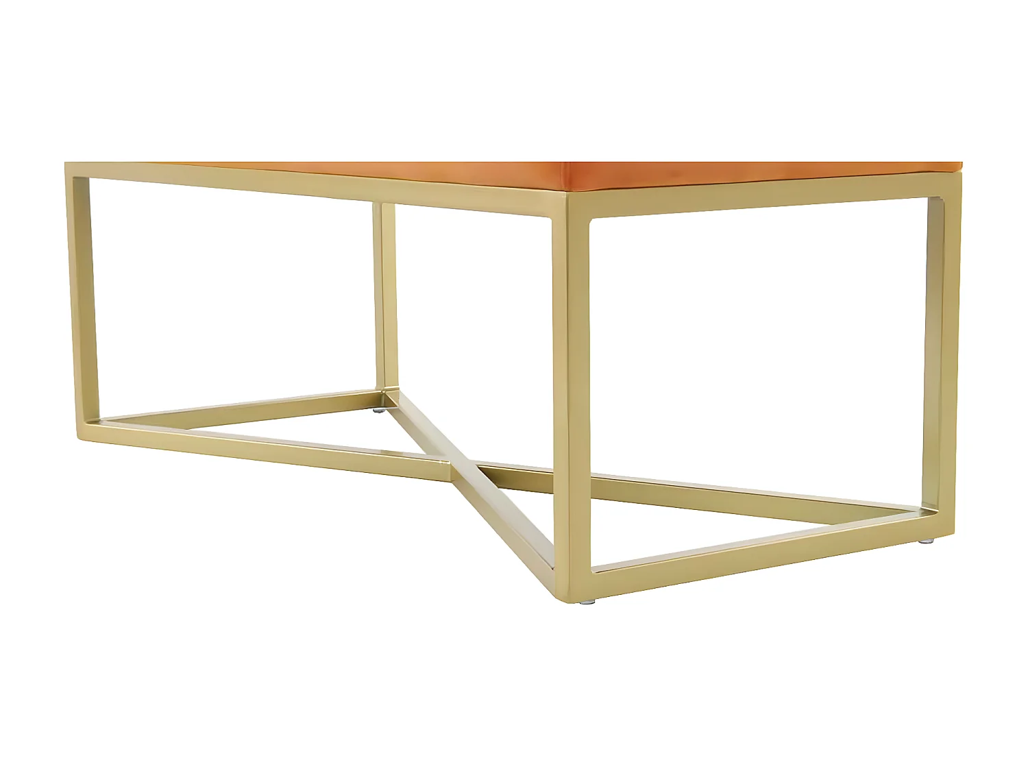 Banc en Velours Design "Diaz" 90cm Orange & Or