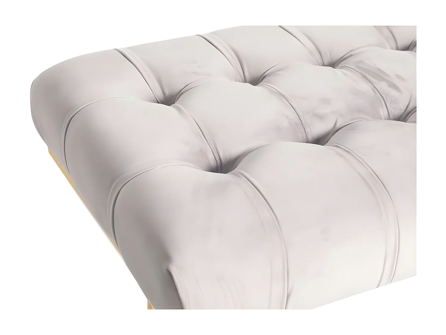 Banc Design en Velours "Rare" 100cm Taupe & Or