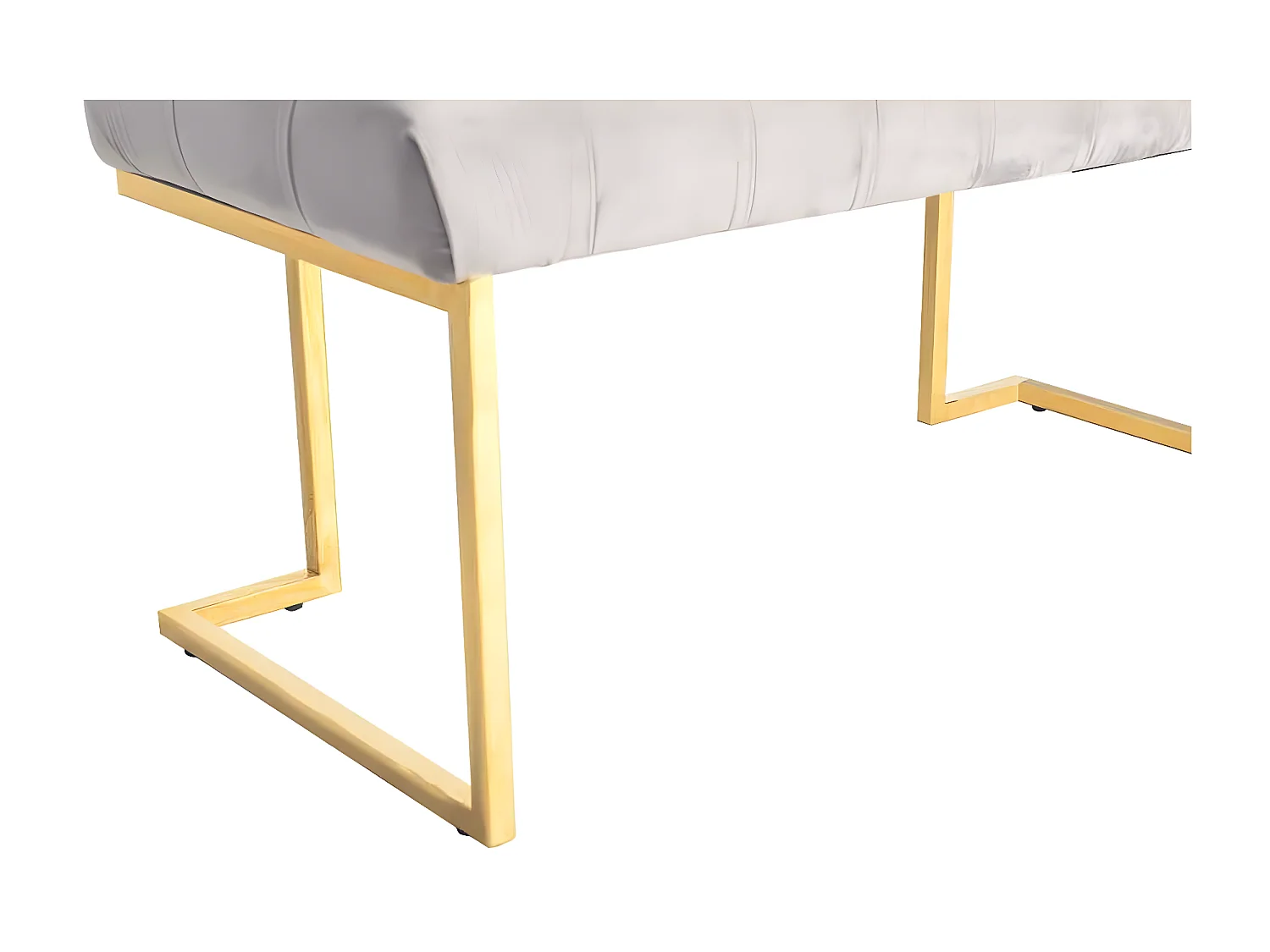 Banc Design en Velours "Rare" 100cm Taupe & Or