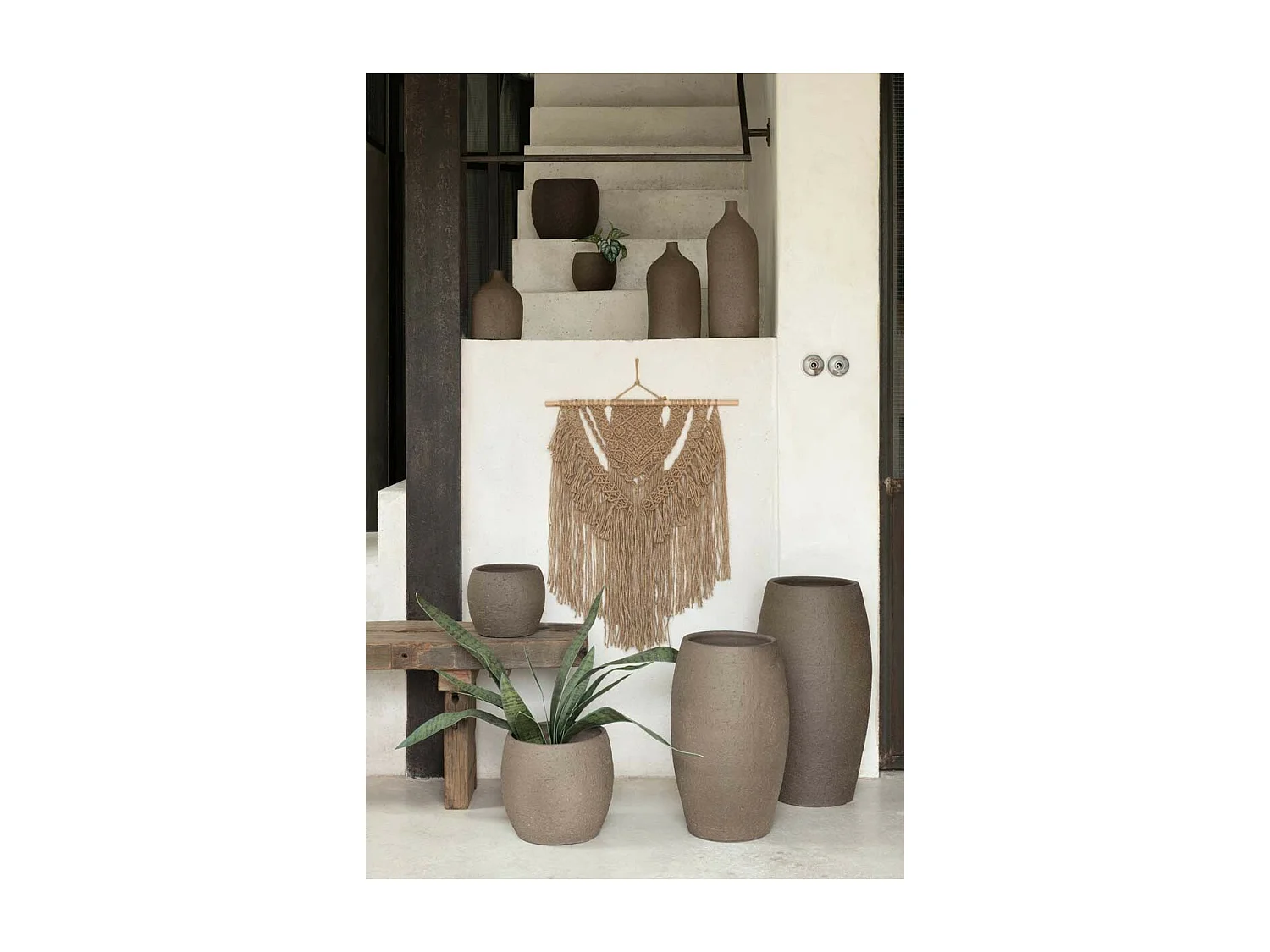 Cache-Pot en Céramique "Enya" 24cm Marron