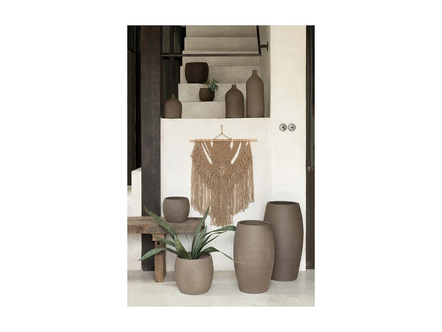 Cache-Pot en Céramique "Enya" 24cm Marron