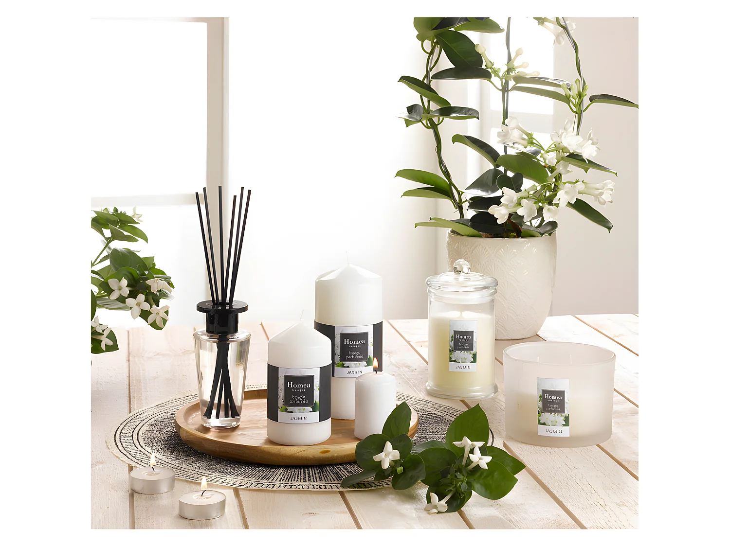 Bougie Verrine Parfumée "Essentiel II" 11cm Jasmin