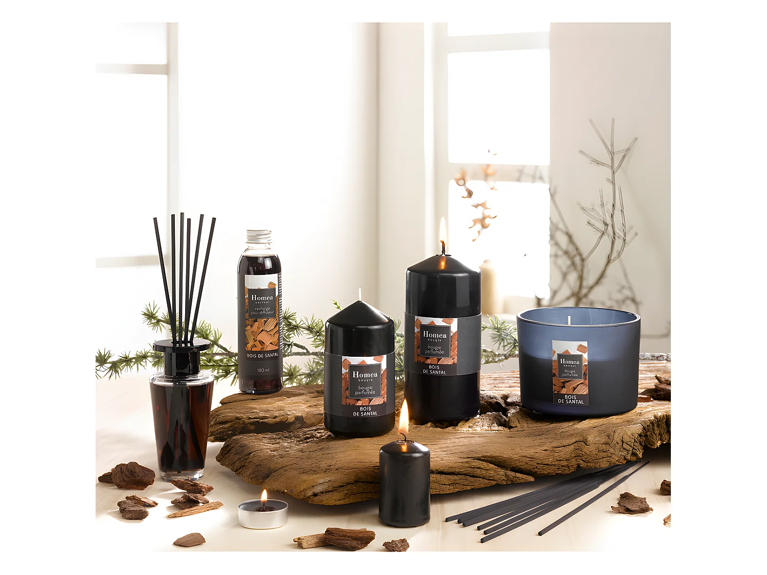 Bougie Verrine Parfumée "Essentiel II" 11cm Bois de Santal