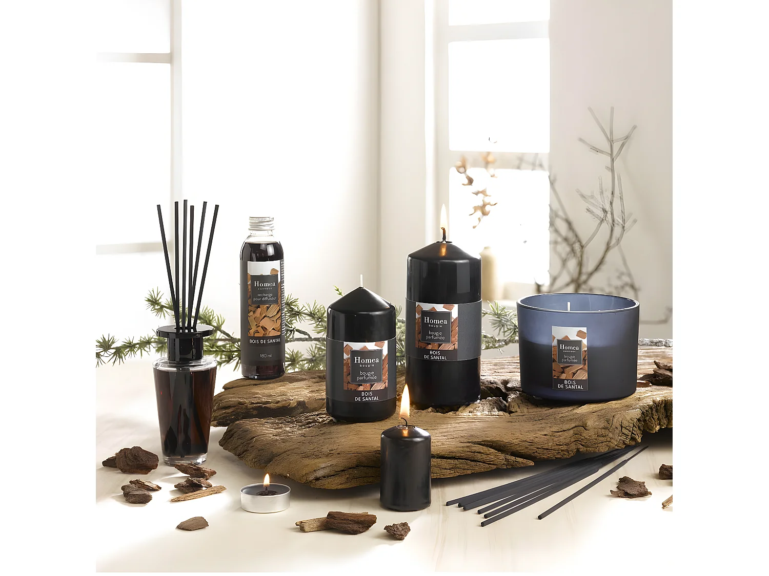 Bougie Verrine Parfumée "Essentiel II" 8cm Bois de Santal