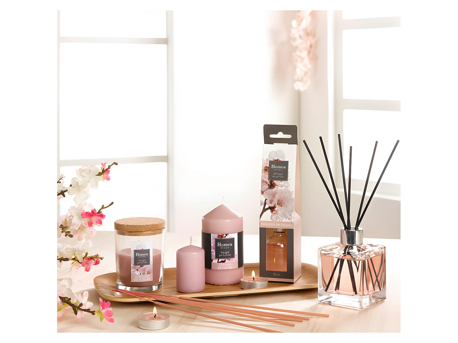 Bougie Verrine Parfumée "Essentiel II" 11cm Cerisier en Fleurs