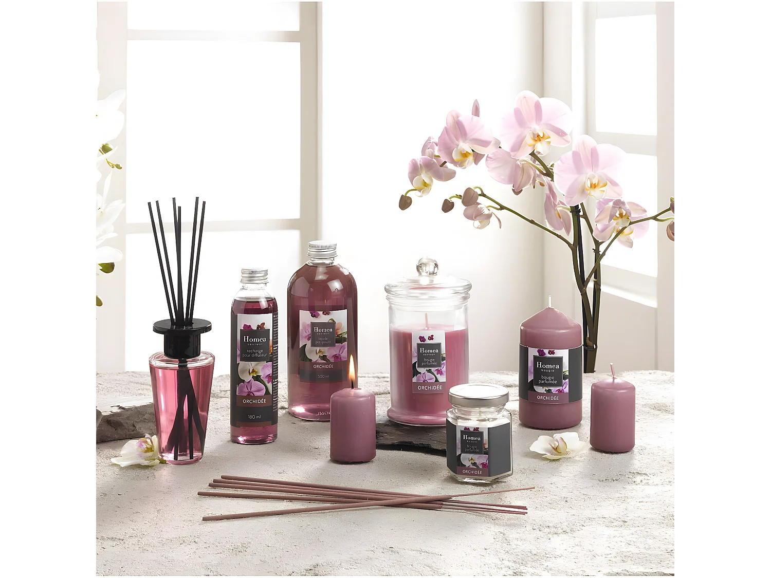 Bougie Parfumée Bocal "Essentiel II" 15cm Orchidée