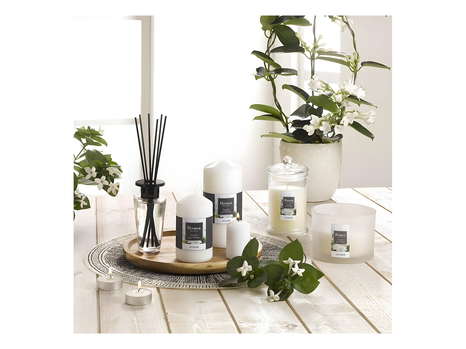 Bougie Parfumée Bocal "Essentiel II" 15cm Jasmin