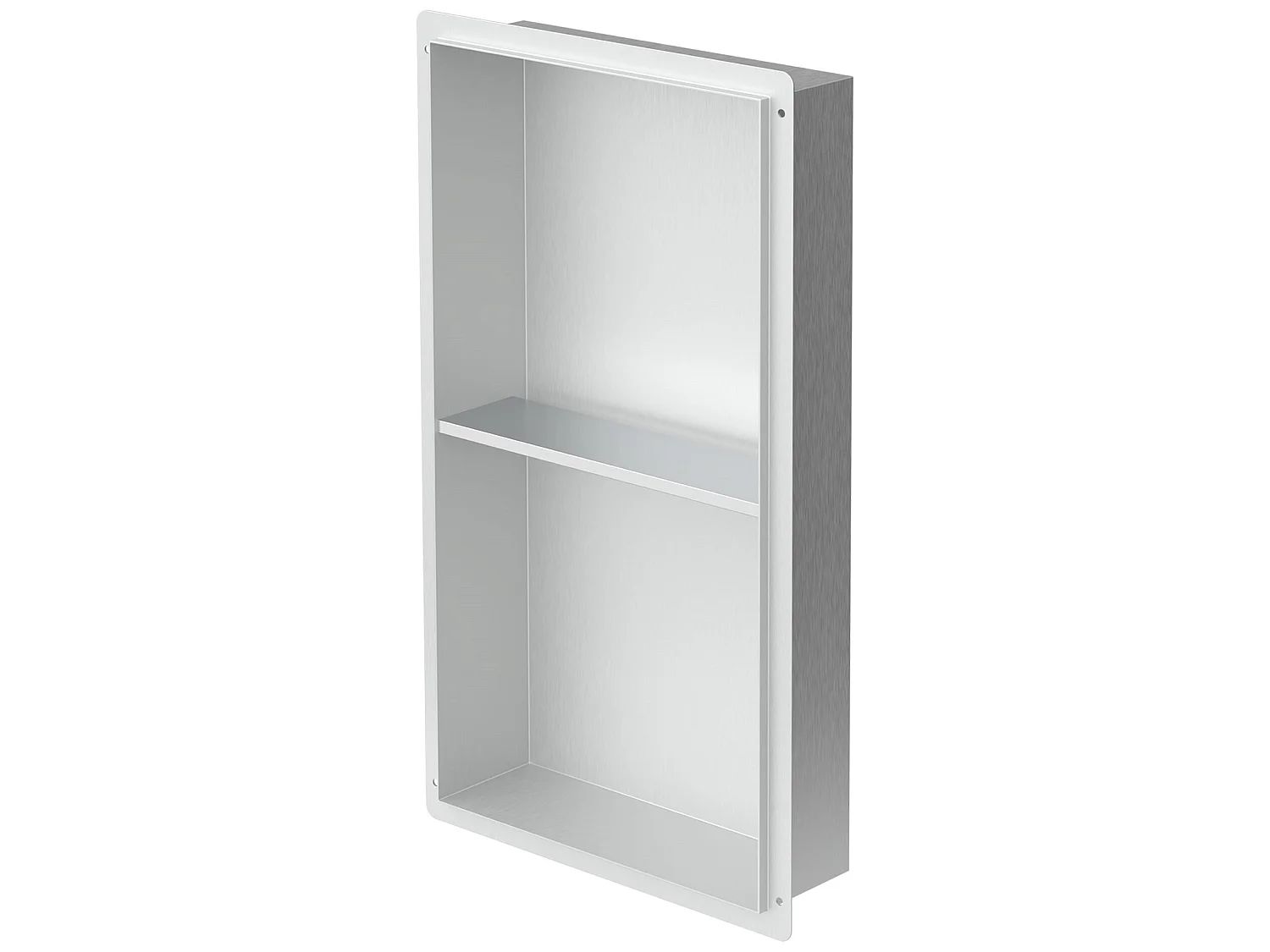 Niche murale Niche de douche 2 niveaux Acier inoxydable Étagère de douche Argent