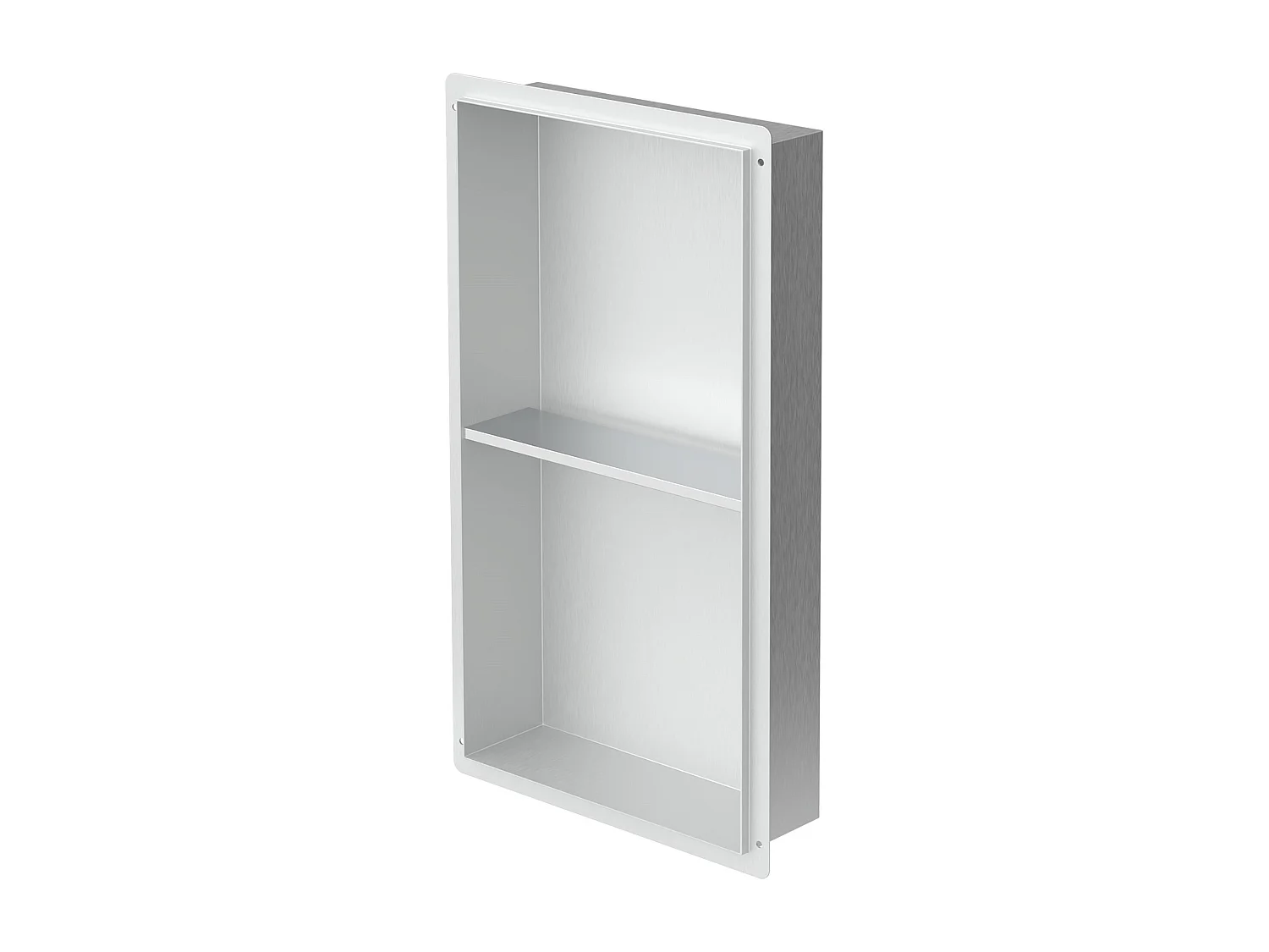 Niche murale Niche de douche 2 niveaux Acier inoxydable Étagère de douche Argent