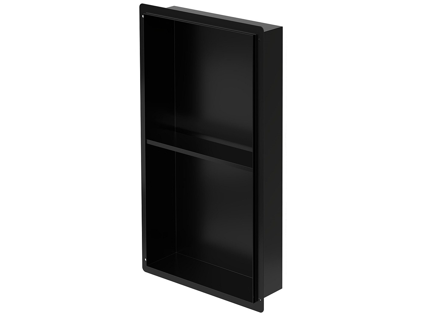VidaXL Mensola Doccia Pensile In Acciaio Inox 304 Spazzolato, Nero Opaco, 2 Ripiani Con Ganci, Per Antina Fino A 25mm, Senza Fori, 70x24x6,5 Cm