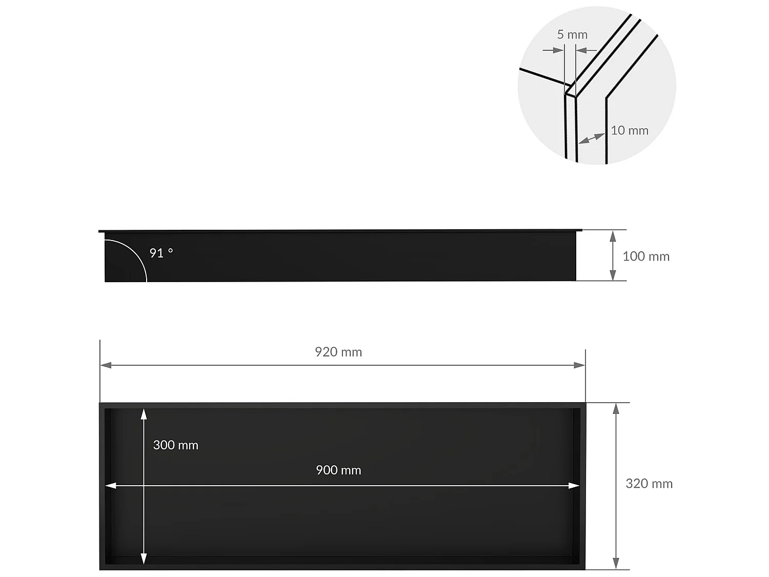 Nicho de pared Nicho de ducha Mont oculto Estante de ducha de acero inoxidable N