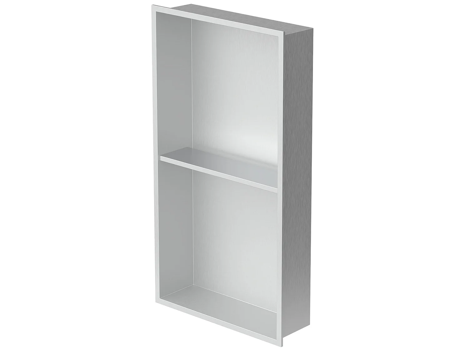 Niche murale Niche de douche 2 niveaux Acier inoxydable Étagère de douche Argent