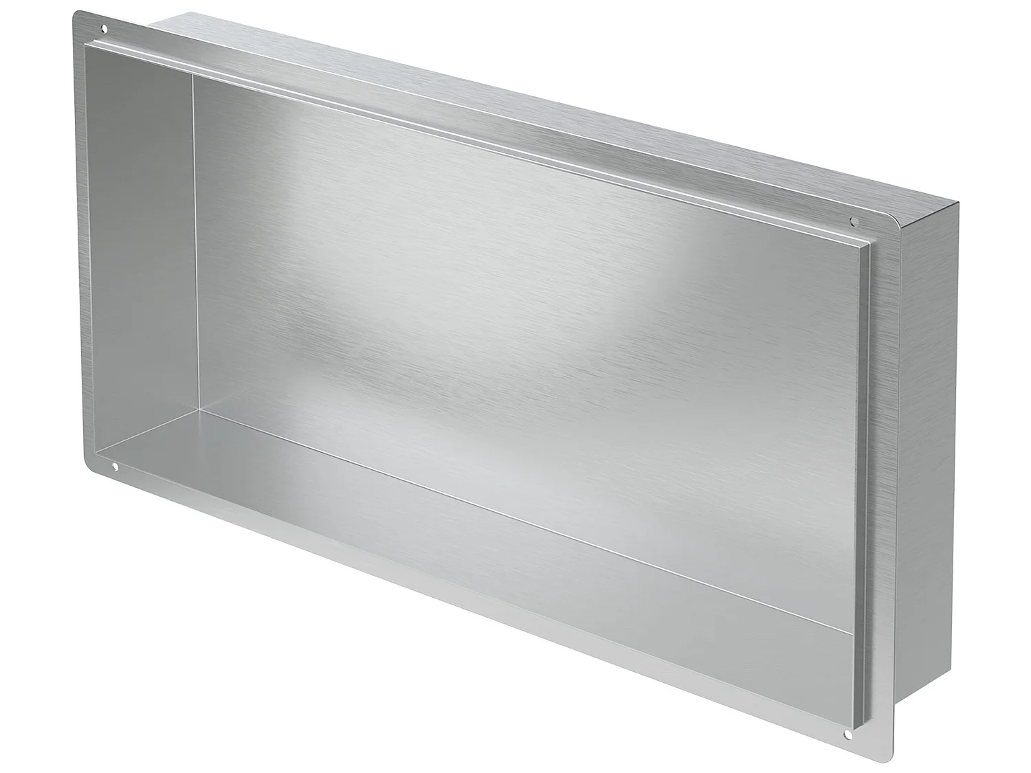 Nicho de ducha 60x30 cm marco de acero inoxidable plateado estante de ducha empotrado en la pared