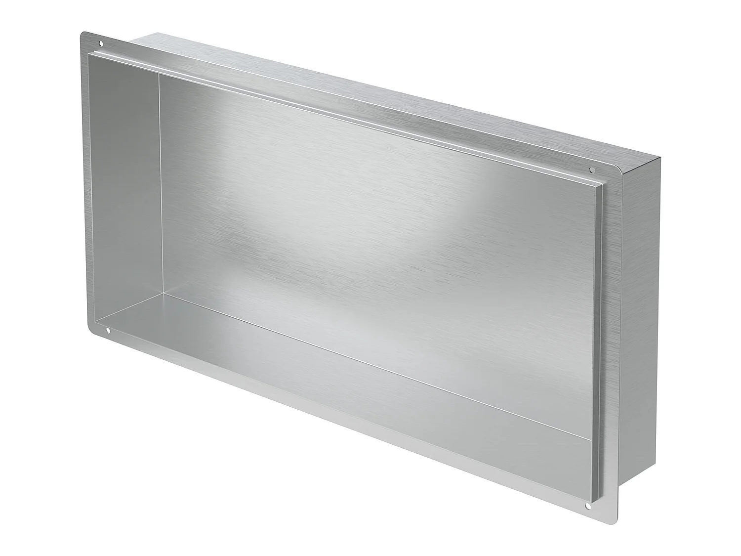 Nicchia doccia Mensola doccia per nicchia da incasso a muro con struttura in acciaio inox argento 60x30 cm