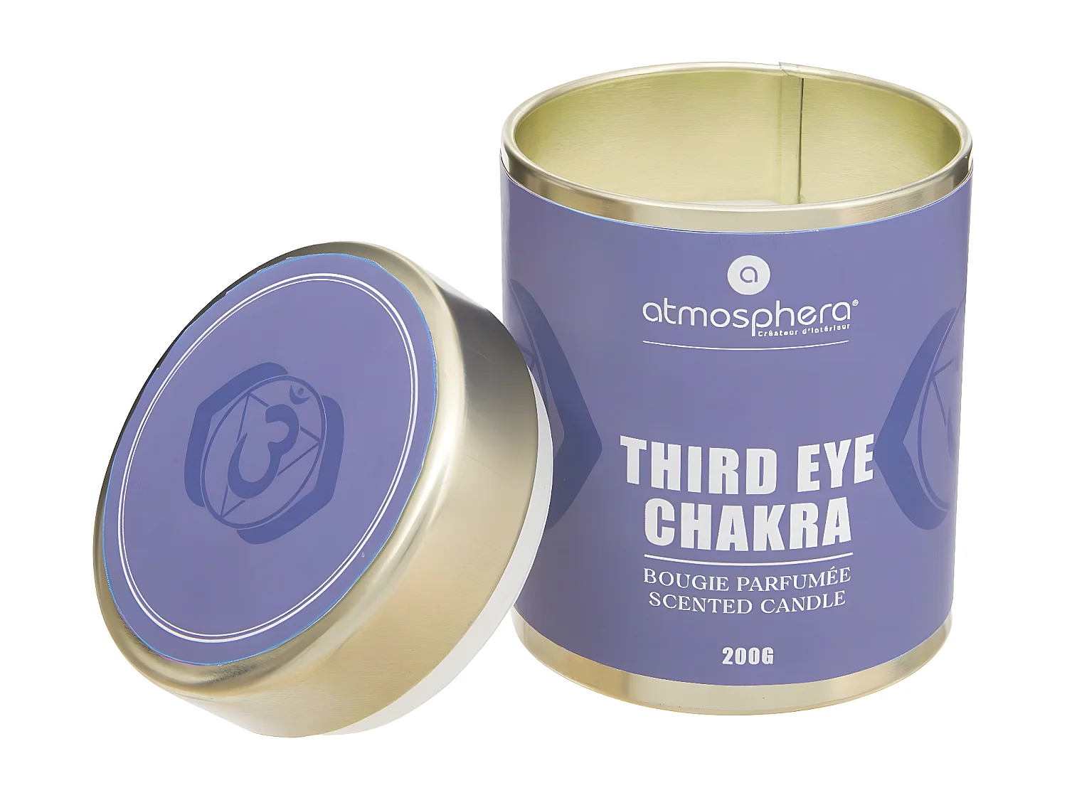 Bougie Parfumée "Chakra" 200g Mauve Couronne