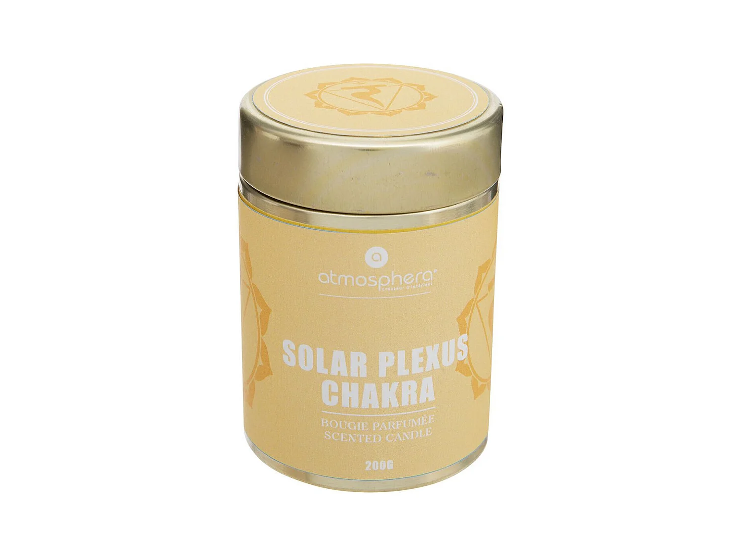Bougie Parfumée "Chakra" 200g Jaune Plexus Solaire