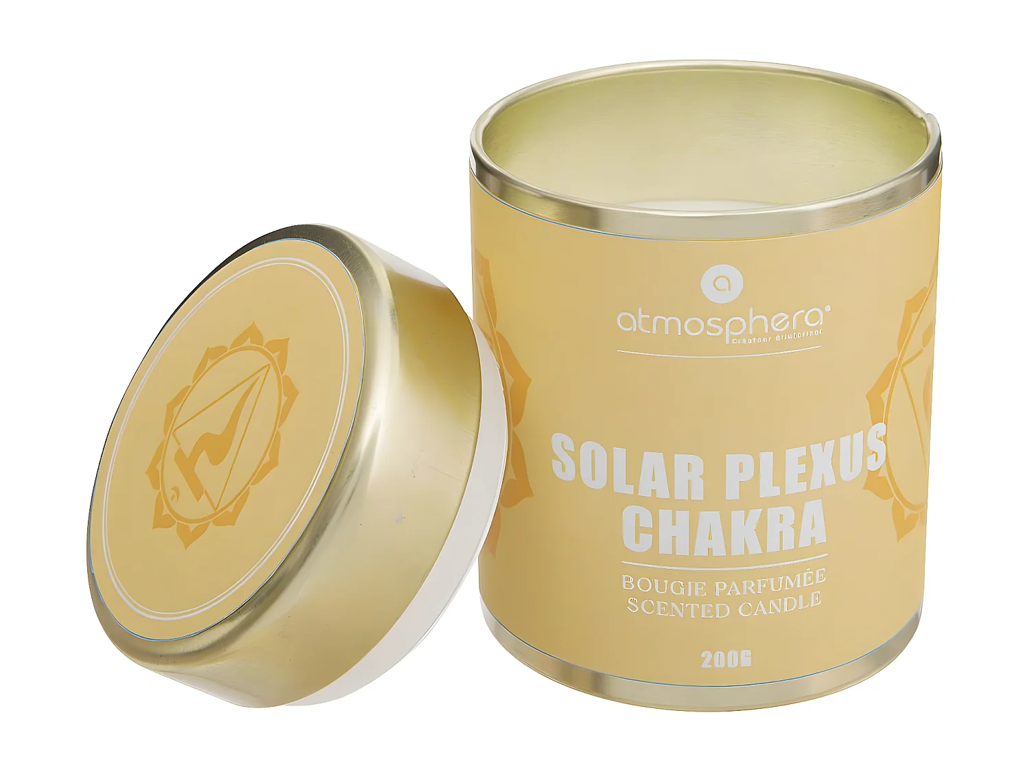 Bougie Parfumée "Chakra" 200g Jaune Plexus Solaire