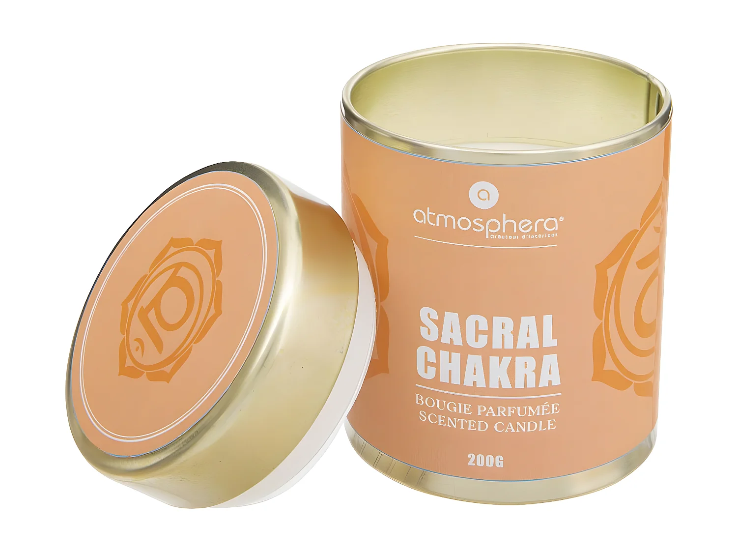 Bougie Parfumée "Chakra" 200g Orange Sacré