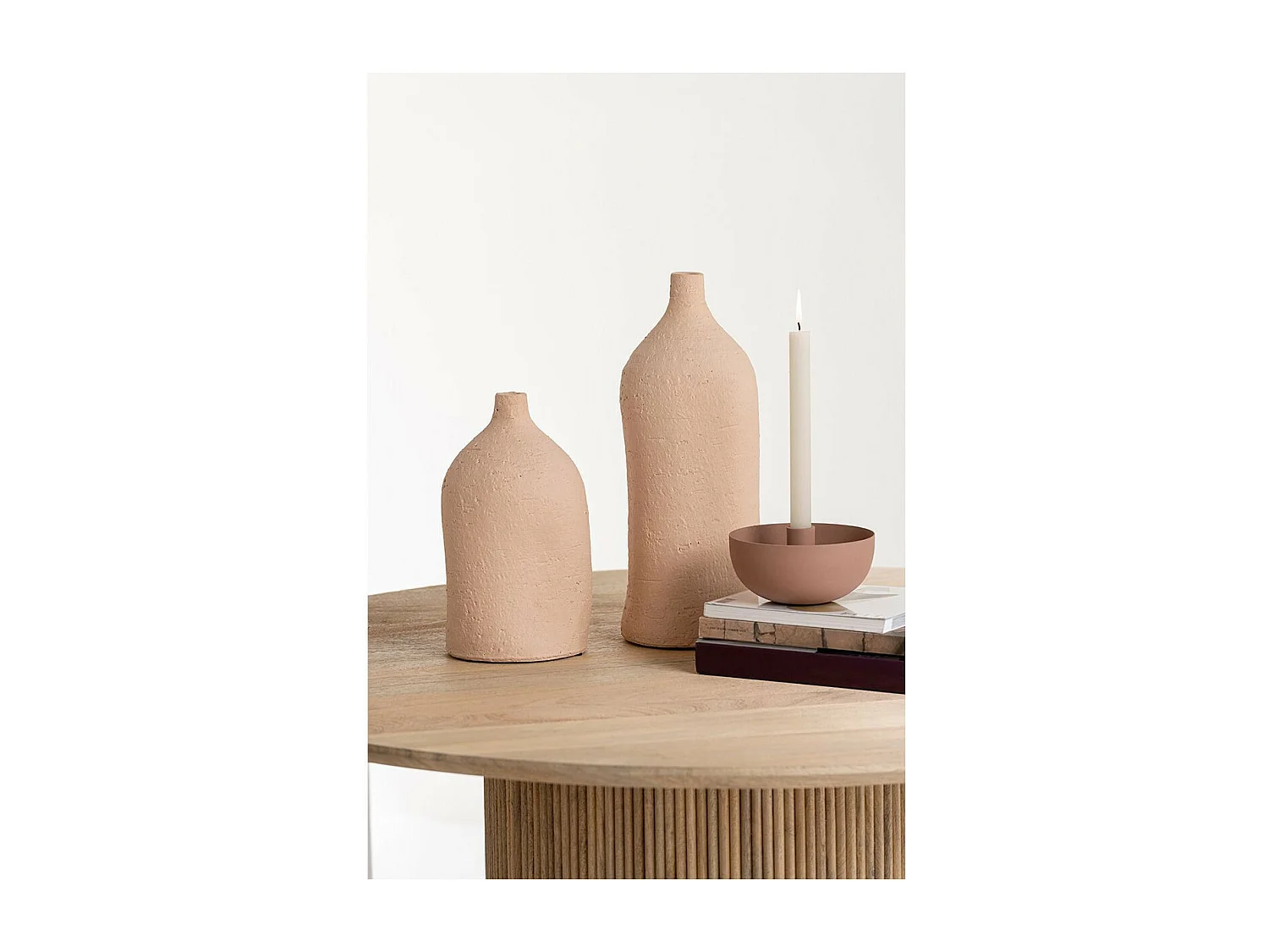 Vase Poterie Bouteille "Enya" 40cm Beige