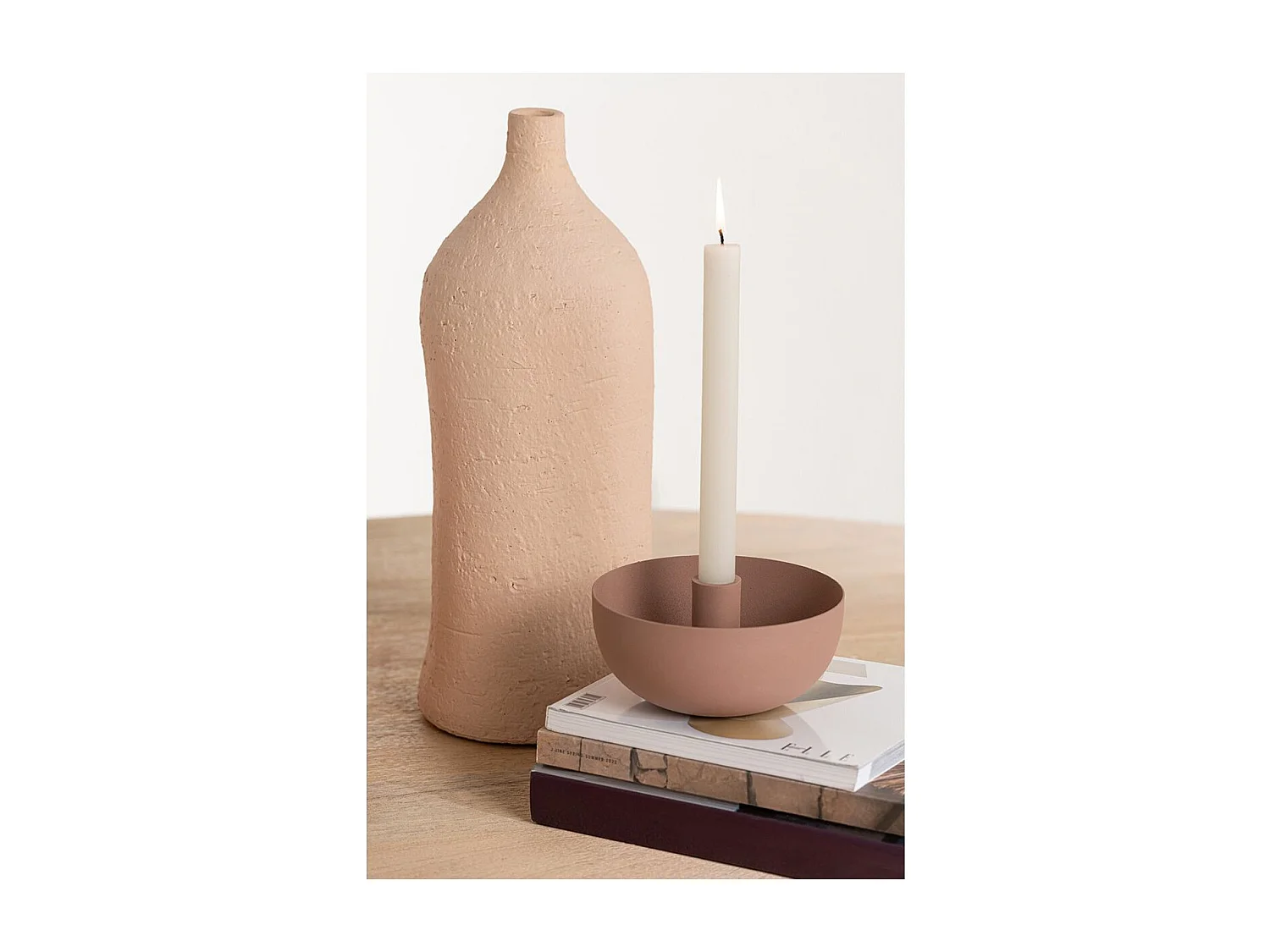 Vase Poterie Bouteille "Enya" 40cm Beige