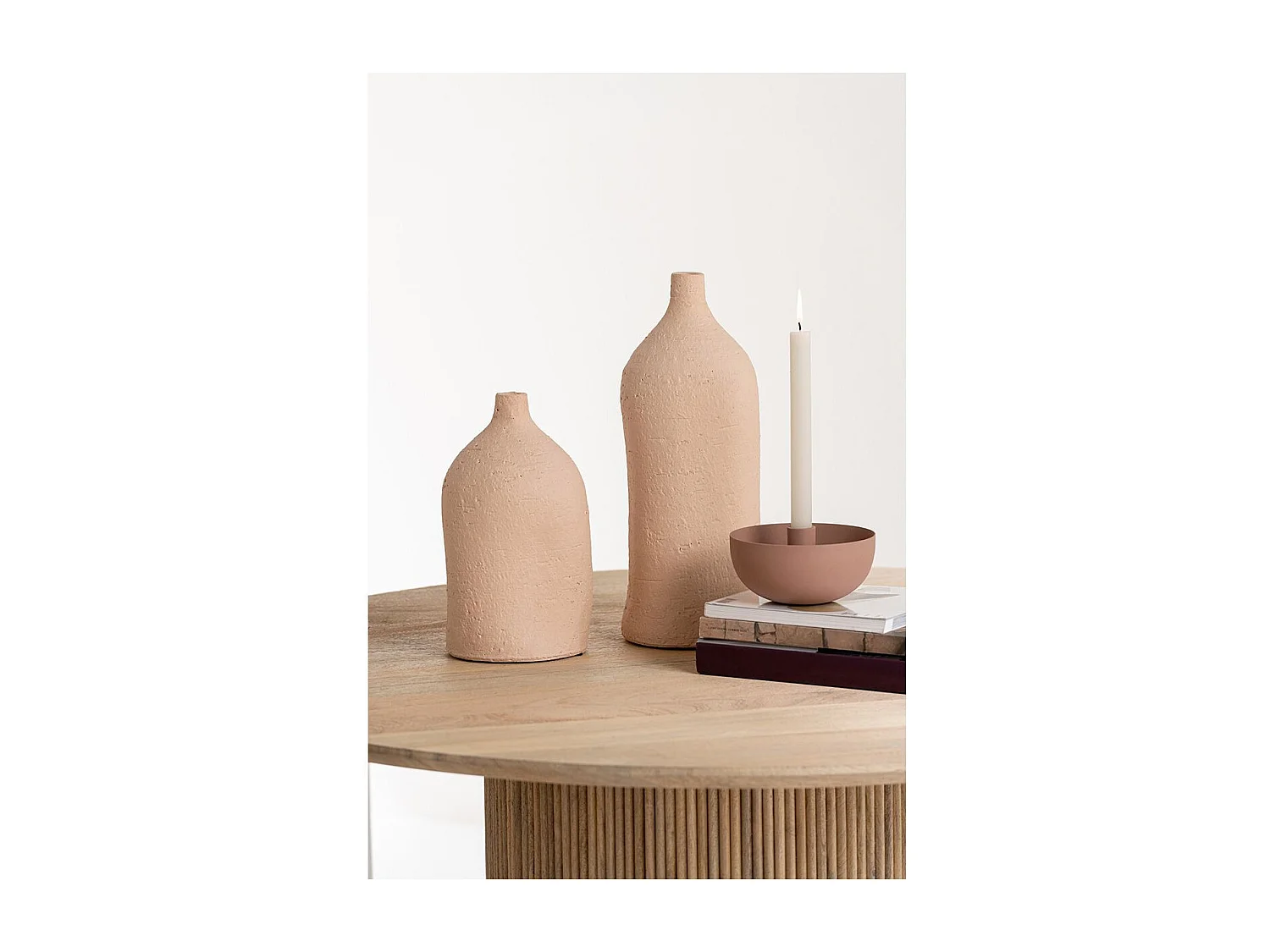 Vase Poterie Bouteille "Enya" 40cm Beige