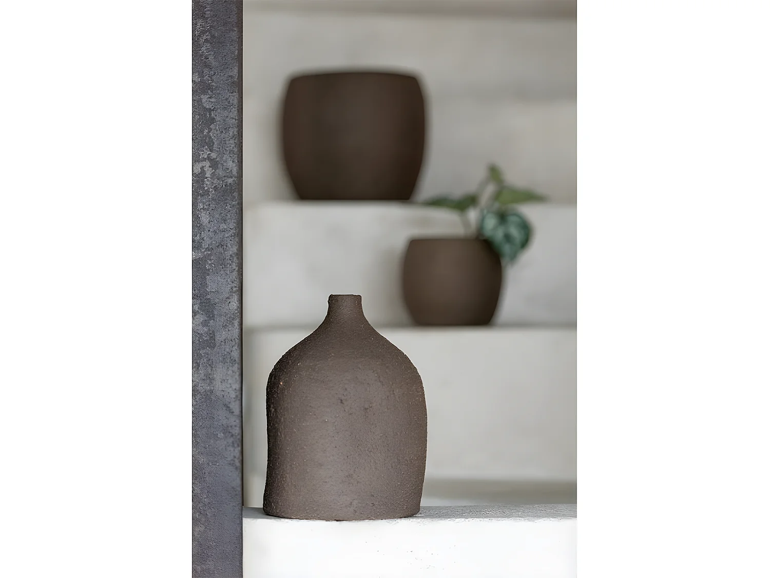 Vase Bouteille en Céramique "Enya" 20cm Marron