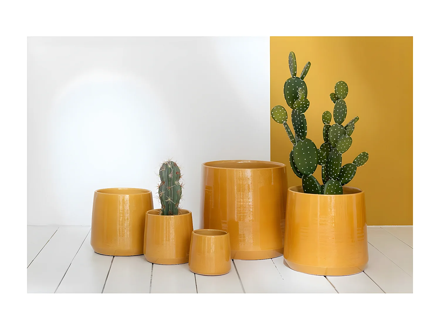 Cache-Pot Design "Splenda" 24cm Ocre