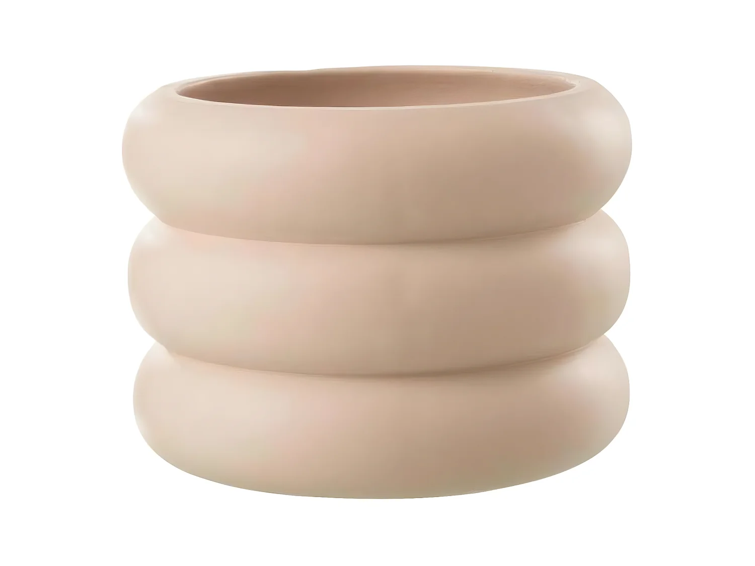 Cache-Pot Déco en Ciment "Ring" 22cm Beige
