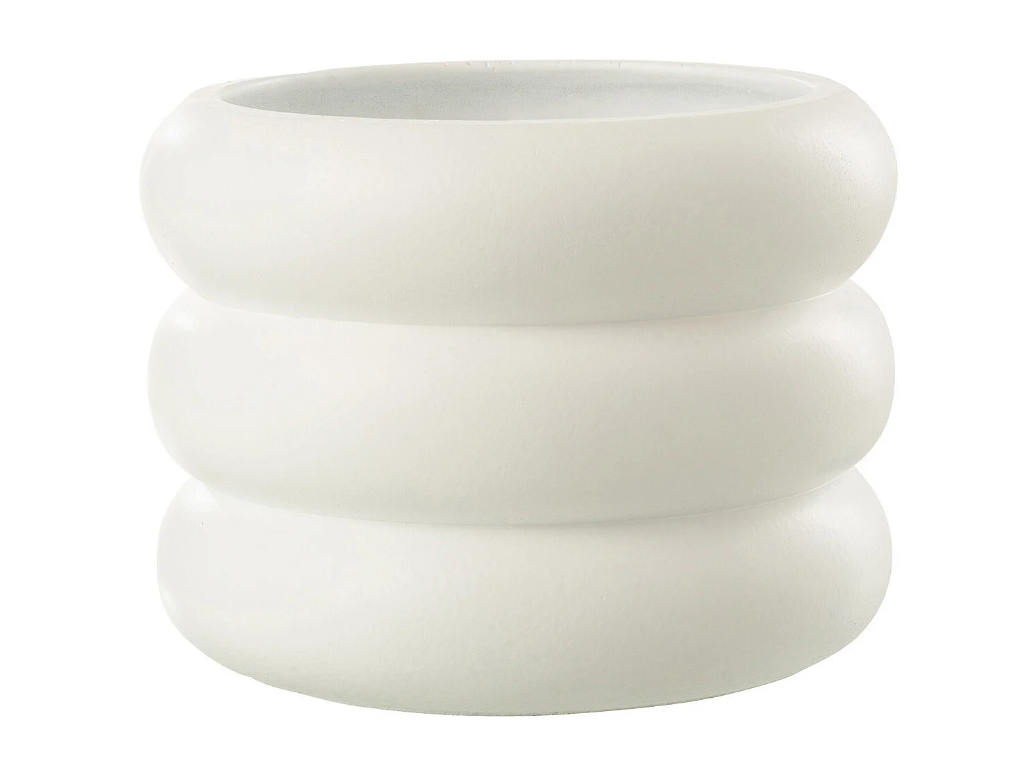 Cache-Pot en Ciment "Anneau" 23cm Blanc