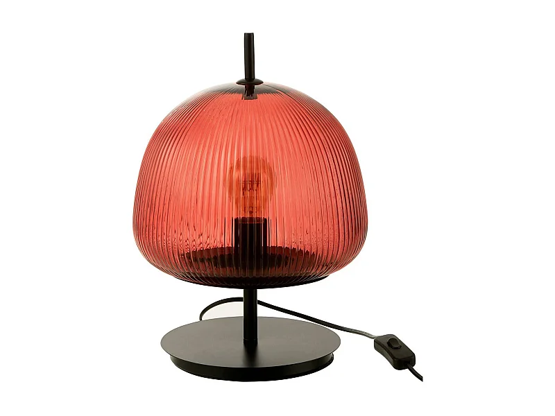 Lampe à Poser en Verre "Oasis" 25cm Rouge