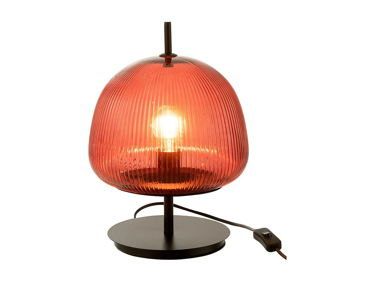 Lampe à Poser en Verre "Oasis" 25cm Rouge
