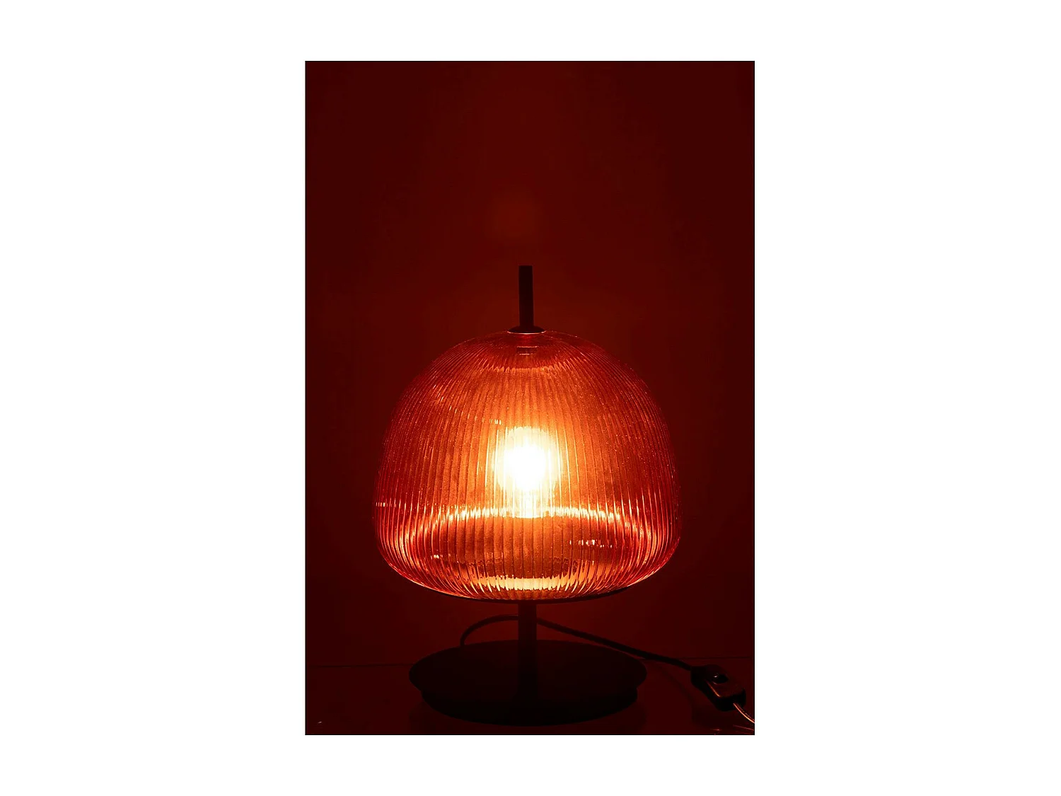 Lampe à Poser en Verre "Oasis" 25cm Rouge