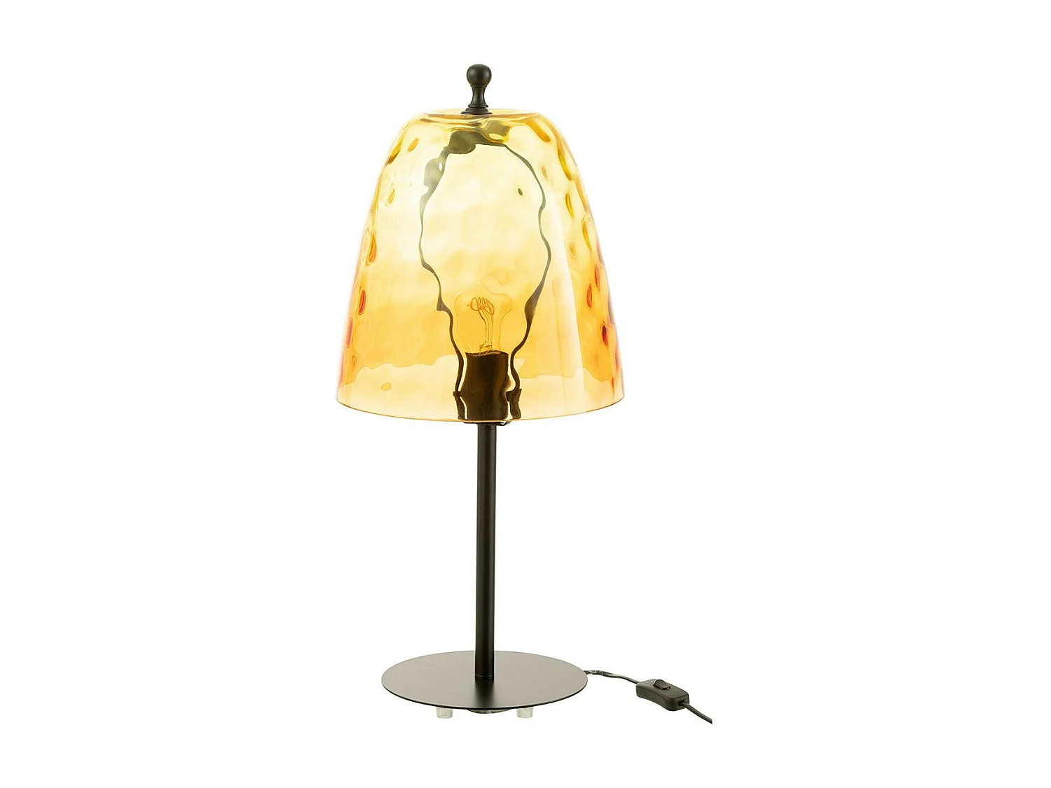 Lampe à Poser en Verre "Océane" 58cm Jaune