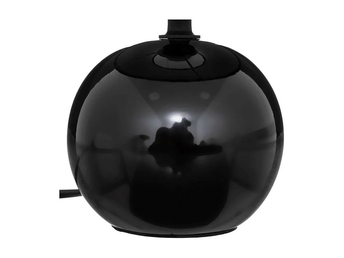 Lampe à Poser Céramique "Boule" 25cm Noir Brillant