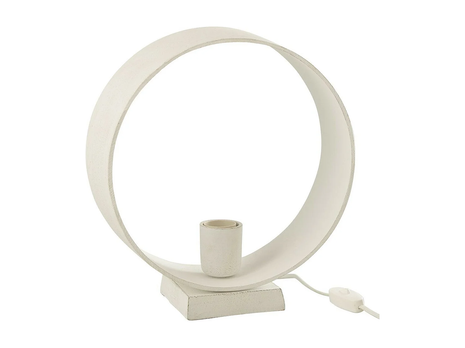 Lampe à Poser Design "Cercle" 32cm Blanc