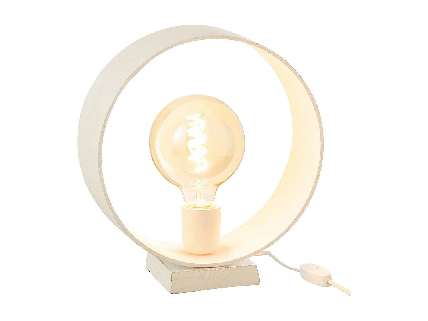 Lampe à Poser Design "Cercle" 32cm Blanc