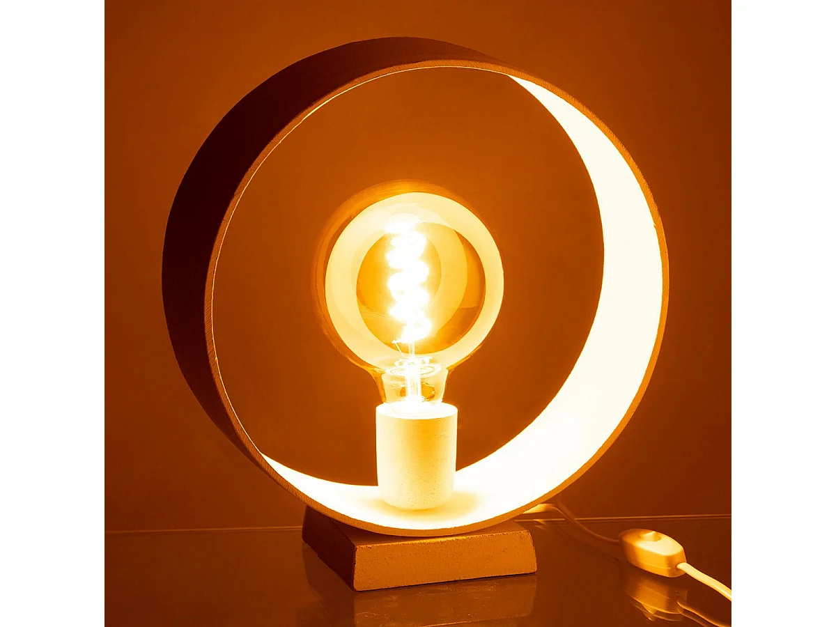 Lampe à Poser Design "Cercle" 32cm Blanc