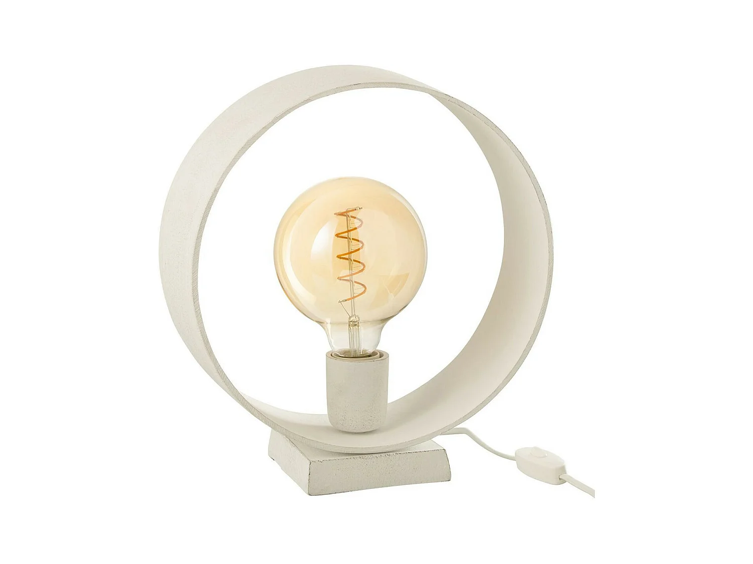 Lampe à Poser Design "Cercle" 32cm Blanc