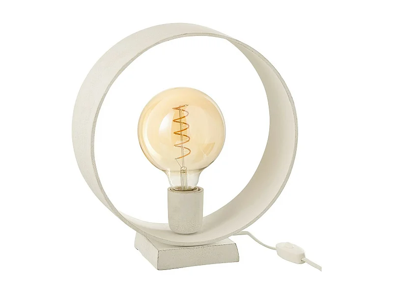 Lampe à Poser Design "Cercle" 32cm Blanc