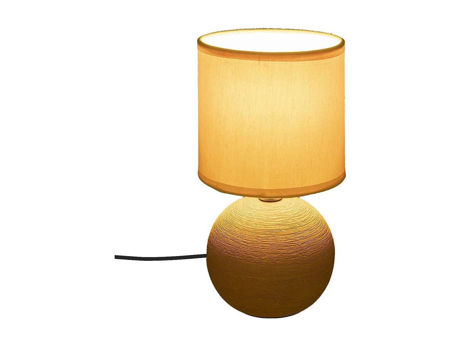 Lampe à Poser Céramique "Boule" 25cm Ocre