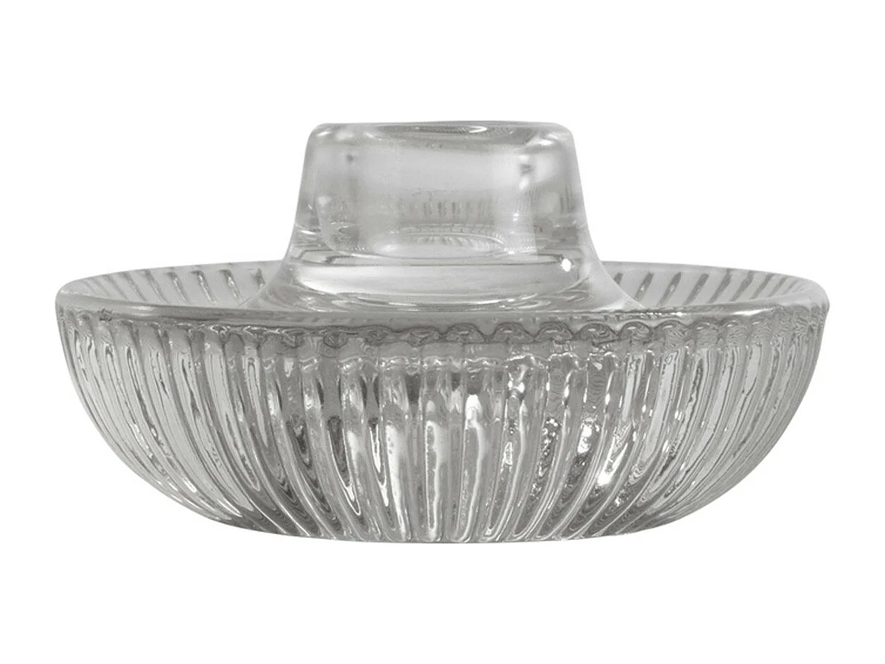 Photophore Cannelé Réversible "Arty" 5cm Transparent