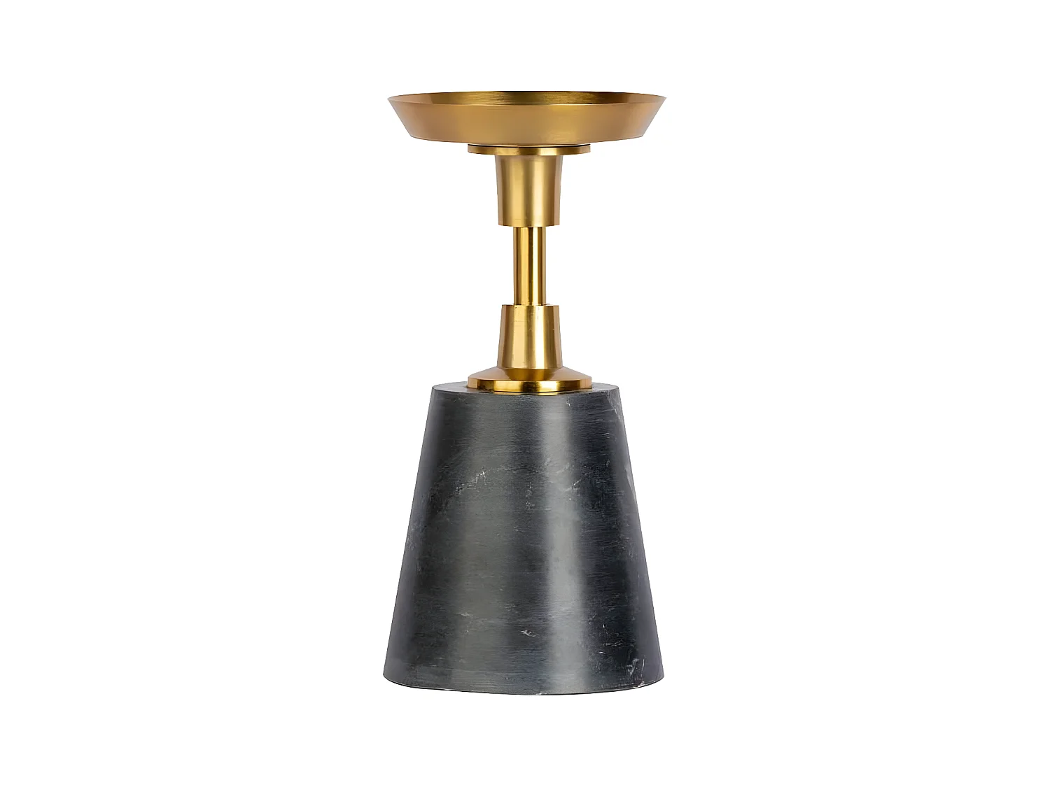 Bougeoir Design en Marbre "Fayya" 22cm Noir & Or