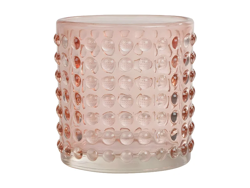 Photophore Bulles en Verre "Arty" 7cm Blush